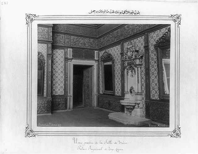 One corner of the throne room in the Imperial Topkapı Sarayı (palace)