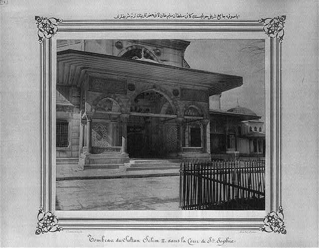 The mausoleum of Sultan Selim II in the courtyard of the Ayasofya Camii (mosque)
