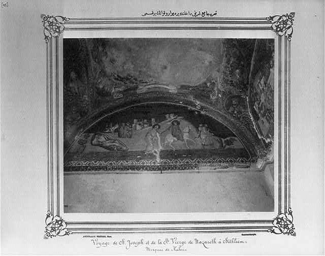 A part of a ceiling and a wall inside of the Kariye Camii (mosque)