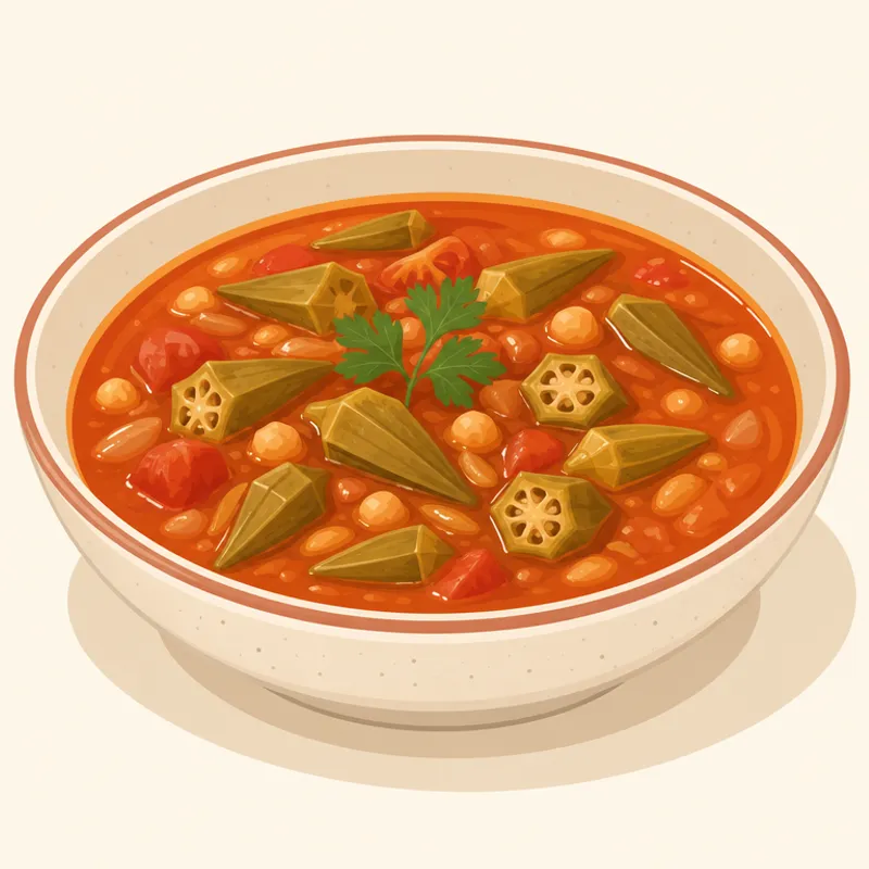 Afyon Bamya Yemeği / Afyon Bamya Çorbası illustration