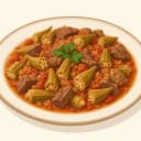 Amasya Etli Çiçek Bamyası Yemeği illustration