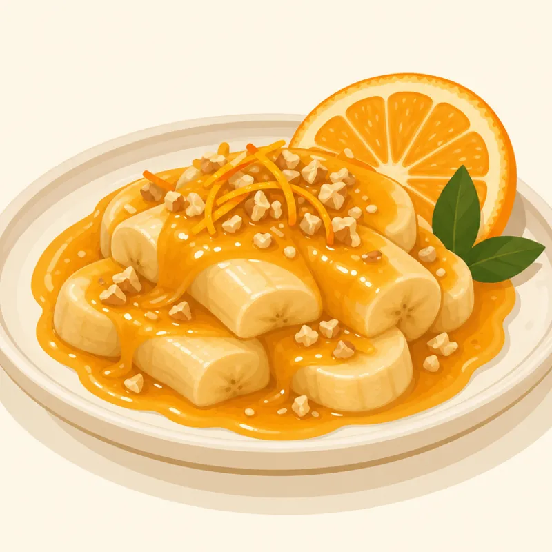 Antalya Finike Portakal Soslu Muz Tatlısı illustration