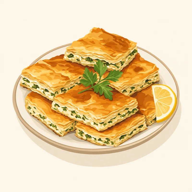 Antalya Serpme Böreği illustration