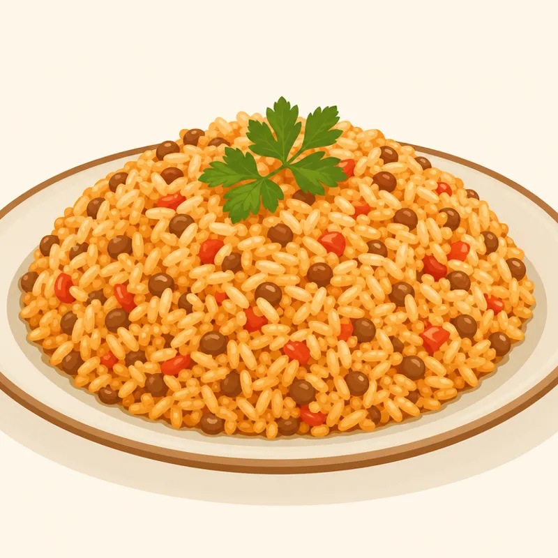 Antep Mercimekli Pilav / Antep Mercimekli Bulgur Pilavı illustration