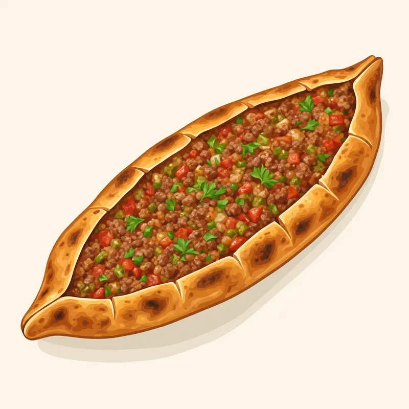 Antep Tırnaklı Pidesi / Gaziantep Tırnaklı Pidesi / Antep Pidesi illüstrasyonu