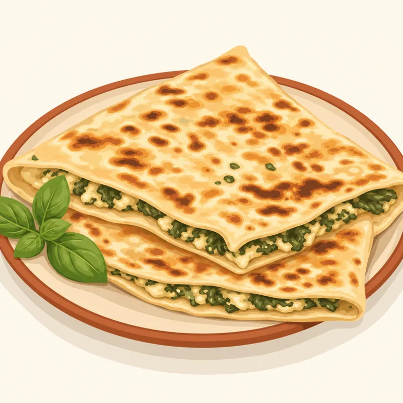 Bartın Gözlemesi/fesleğenli Gözleme/yağlı Gözleme illustration