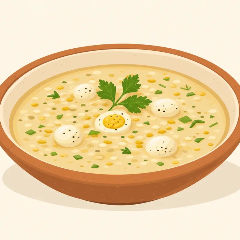 Bıldırcın Yumurtalı Göce Çorbası illustration