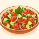 Çoban salatası illüstrasyonu