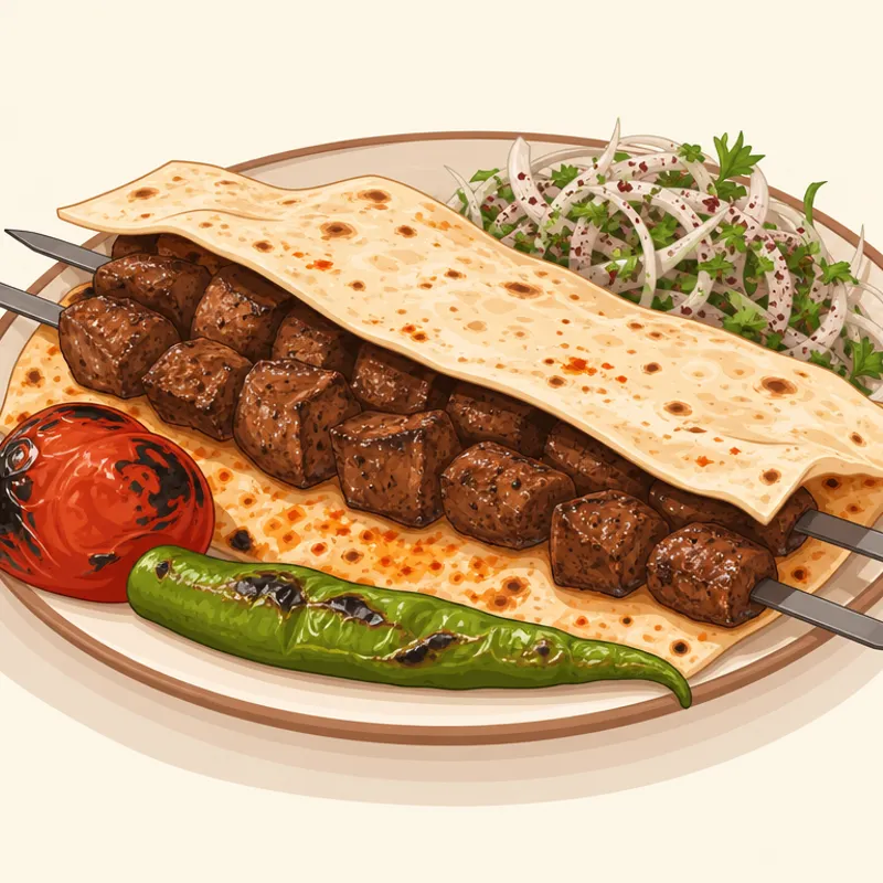 Diyarbakır Perdeli Ciğer Kebabı illustration