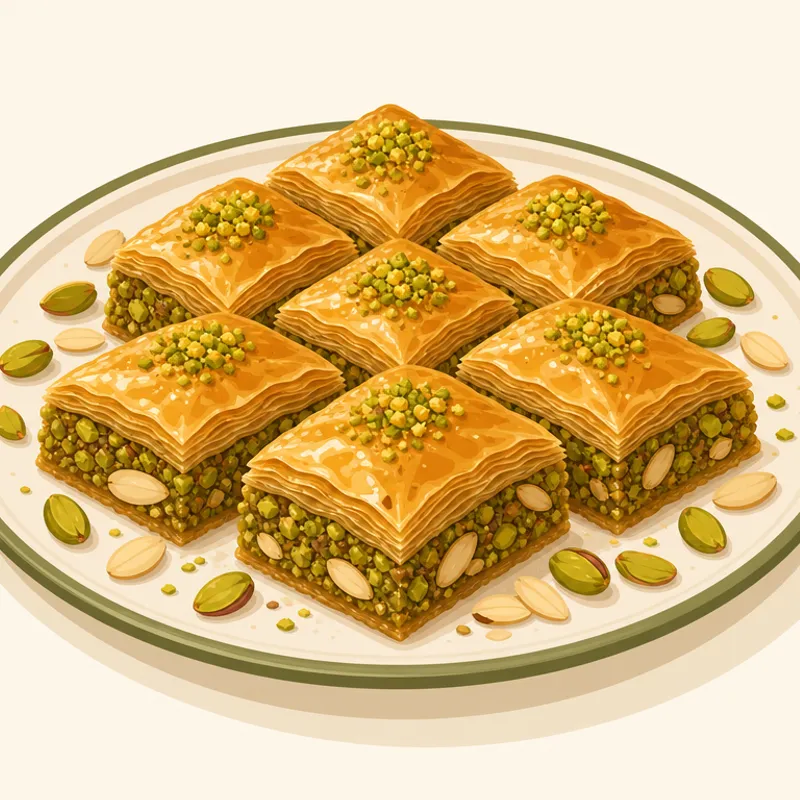 Edremit Körfezi Zeytinyağlı Bademli Baklava illustration