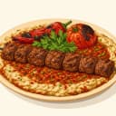 Gaziantep / Antep Altı Ezmeli Kebap, Gaziantep / Antep Altı Ezmeli Kuşbaşı Kebabı, Gaziantep / Antep Altı Ezmeli Kıyma Kebabı illustration