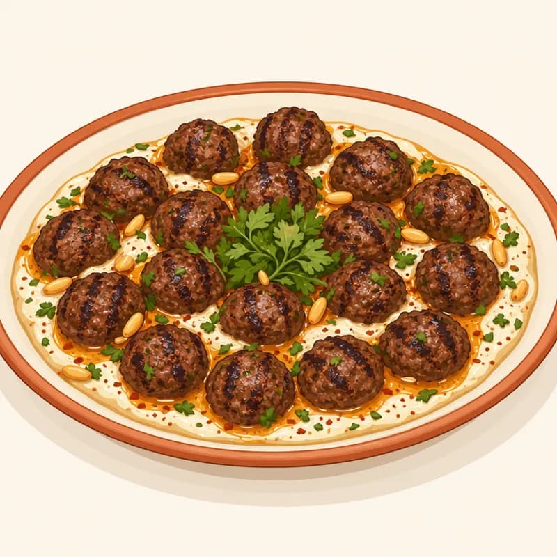 Gaziantep / Antep Ekşili / Akıtmalı Ufak Köfte illüstrasyonu