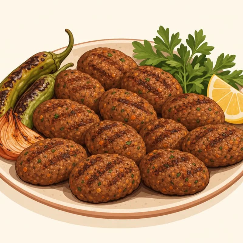 Gaziantep Malhıtalı Köftesi/Gaziantep Mercimekli Köftesi illüstrasyonu
