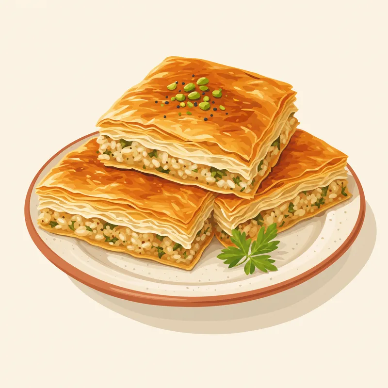 Gaziantep Pirinçli Böreği illustration
