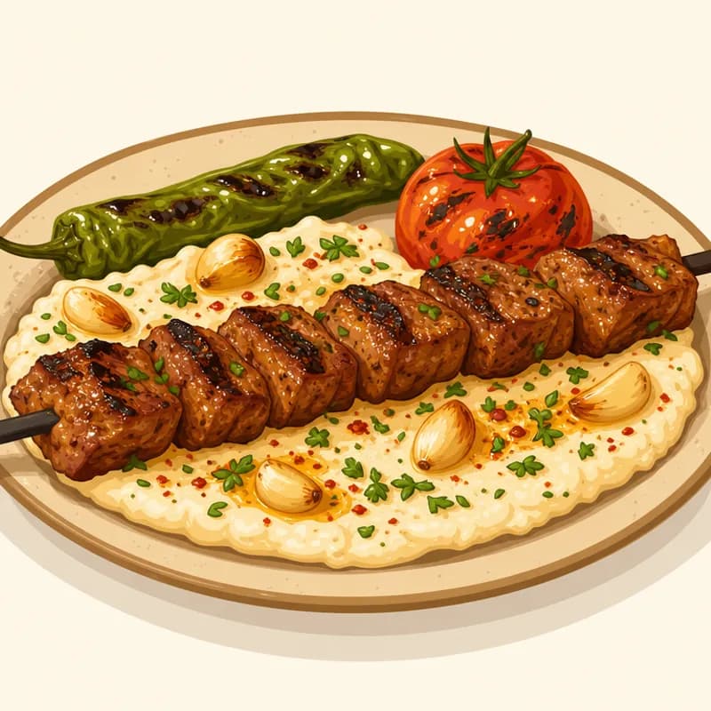Gaziantep Sarımsak Kebabı illustration
