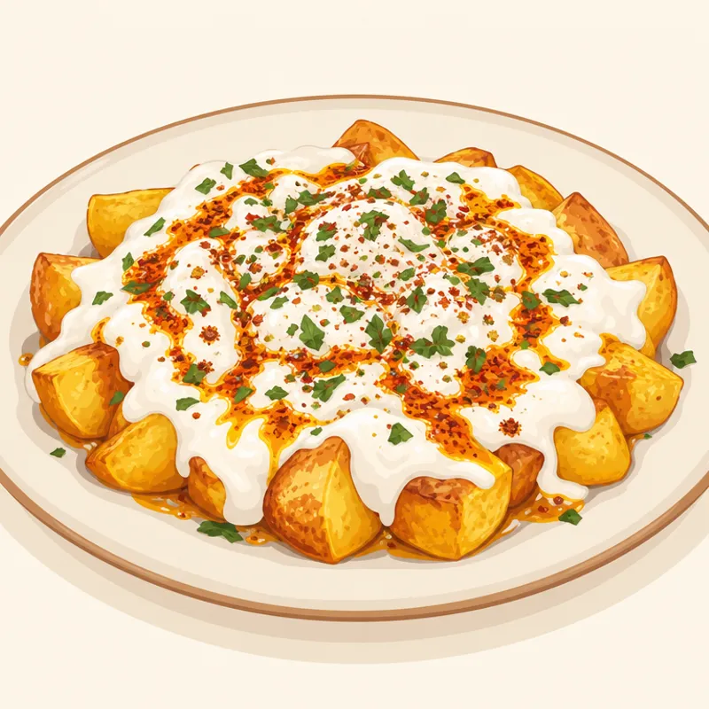 Gaziantep Yoğurtlu Patates/Antep Yoğurtlu Patates illüstrasyonu