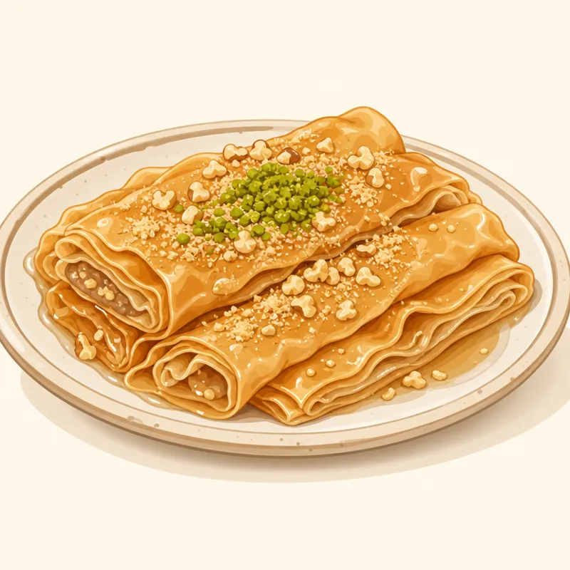 Gümüşhane Kanzılı Börek / Gümüşhane Yufka Tatlısı illustration
