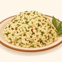 Hakkâri Kari Otlu Pirinç Pilavı illüstrasyonu