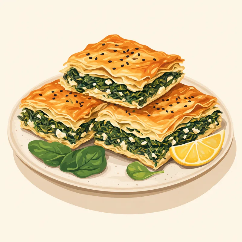 Hatay Ispanaklı Börek illüstrasyonu