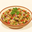 Közlenmiş Patlıcan Salatası illüstrasyonu