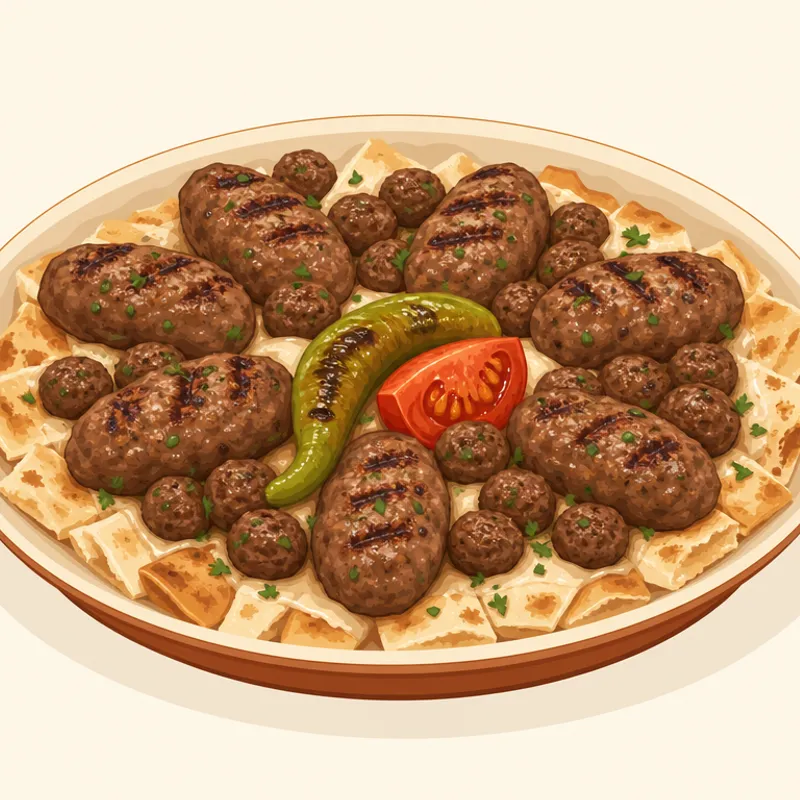 Malatya Analı Kızlı Köfte / Malatya Tiritli Köfte illüstrasyonu