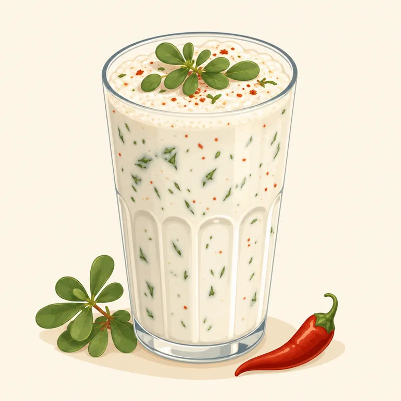 Malatya Pirpirimli Acılı Ayran / Malatya Semizotlu Acılı Ayran illüstrasyonu