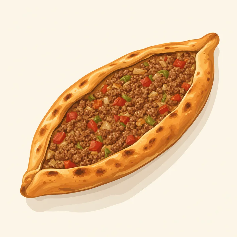 Nevşehir Kuru Kıymalı Pidesi illüstrasyonu