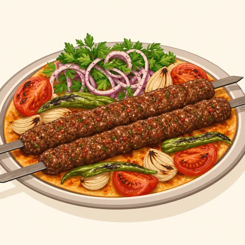 Şanlıurfa Tepsi Kebabı / Urfa Tepsi Kebabı illüstrasyonu