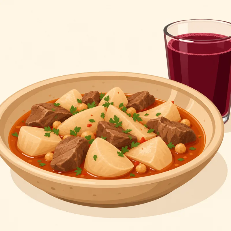 Sason Etli Şalgam Yemeği (Binard) illustration