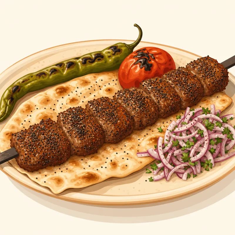 Urfa Haşhaş Kebabı / Şanlıurfa Haşhaş Kebabı illüstrasyonu