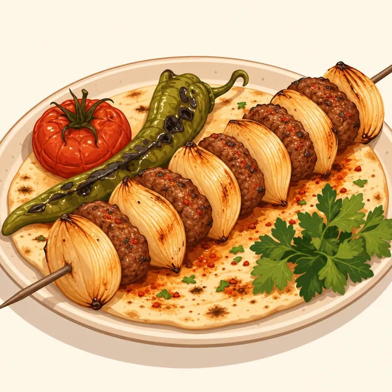 Urfa Soğan Kebabı / Şanlıurfa Soğan Kebabı illüstrasyonu