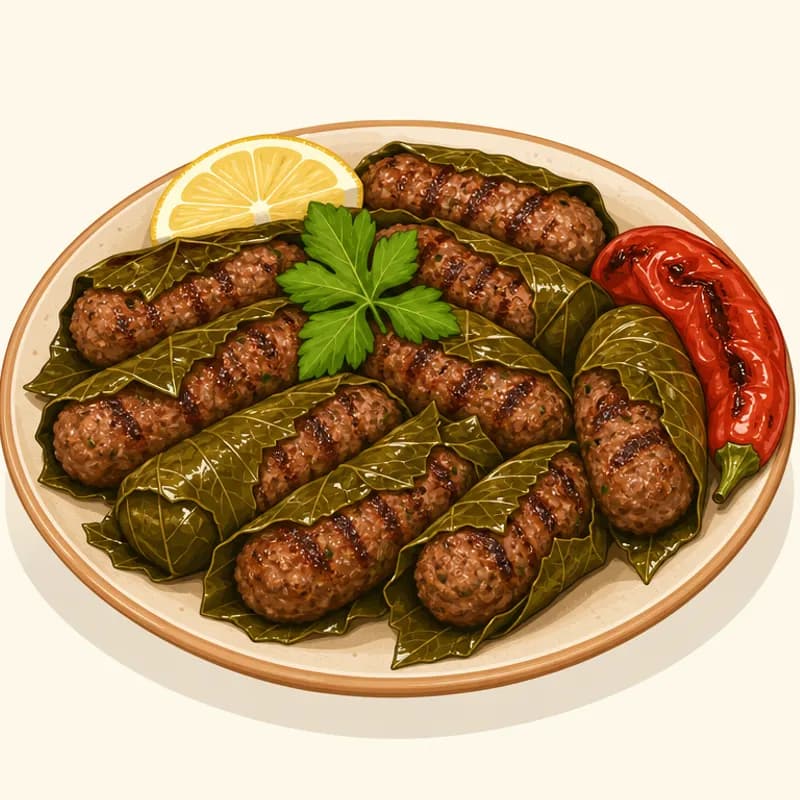 Yeşilyurt Kiraz Yaprağı Sarma Köftesi / Yeşilyurt Kiraz Yaprağı Sarması illüstrasyonu