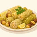 Zeytinyağlı Kestaneli Lahana Dolması illustration