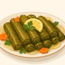 Zeytinyağlı Parmak Yaprak Sarması illüstrasyonu