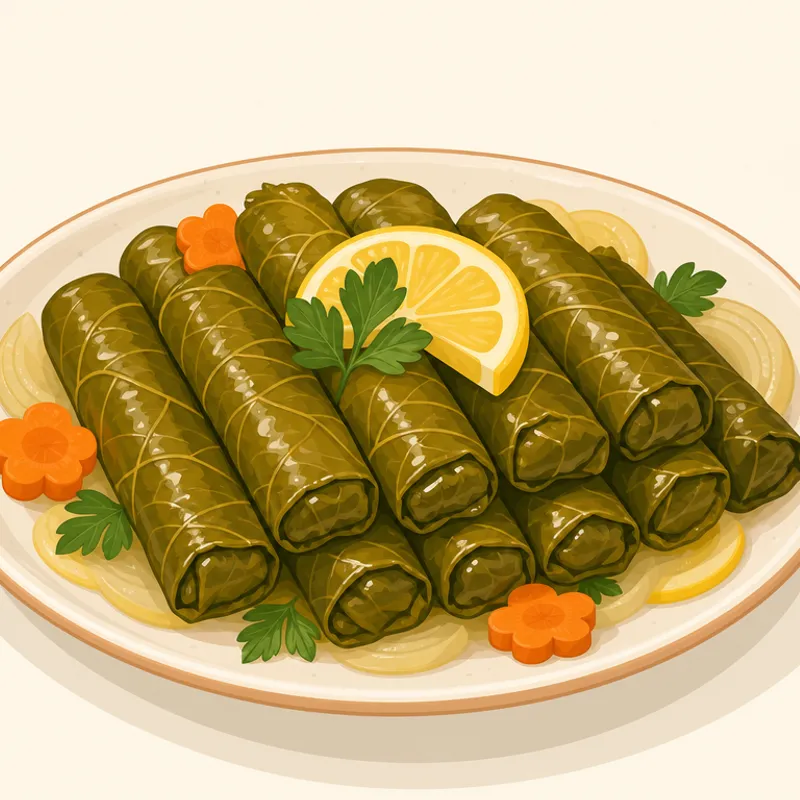Zeytinyağlı Parmak Yaprak Sarması illustration